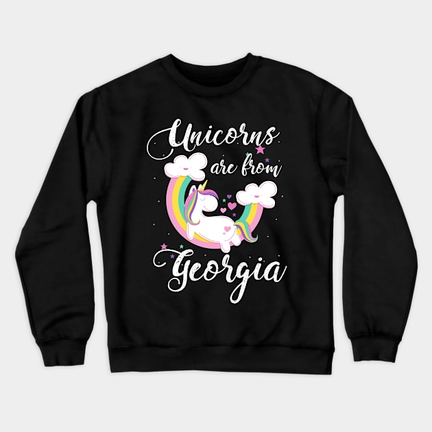 Unicorns Are From Georgia Crewneck Sweatshirt by helloshirts